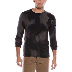 Autumn Cashmere Mens Ink Blotch Print Cashmere Crewneck Sweater, Purple